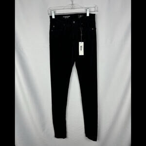AG Adriano Goldschmied The Farrah High Rise Skinny Jeans Black Velvet Size 24x29